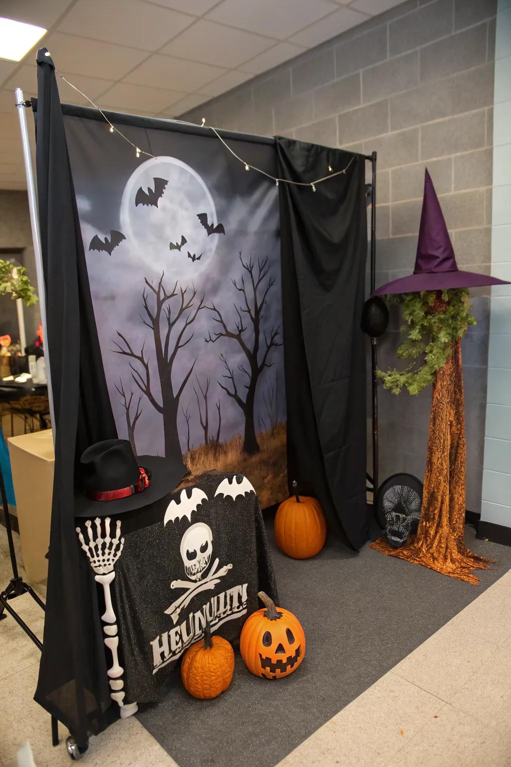 Capture spooky memories at the Halloween photo booth.