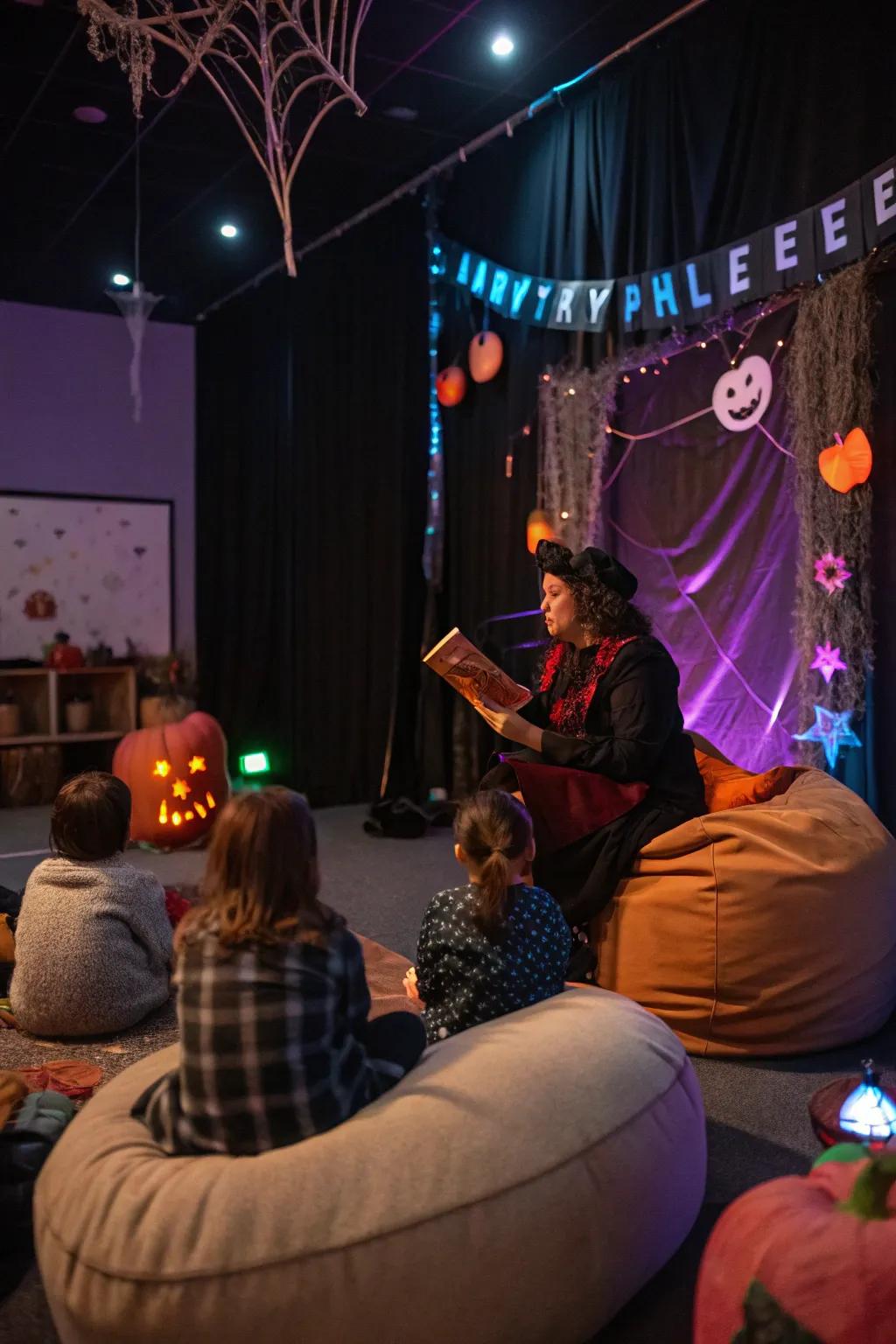 Gather around for chilling tales in the storytelling corner.