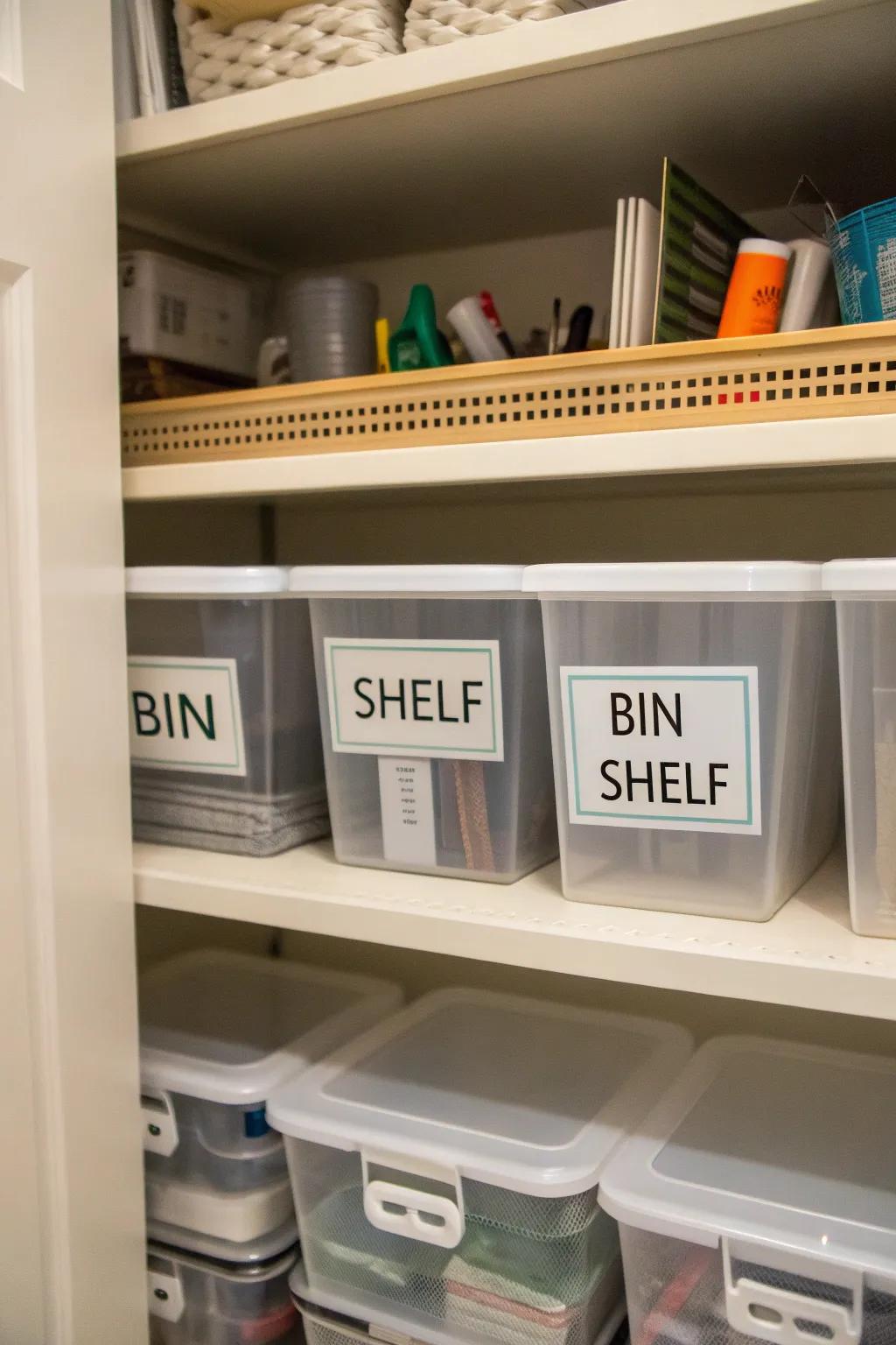 Labels play a crucial role in maintaining an organized closet.