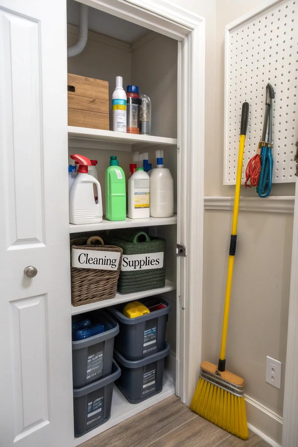 Repurposed furniture can enhance your closet's storage capacity.