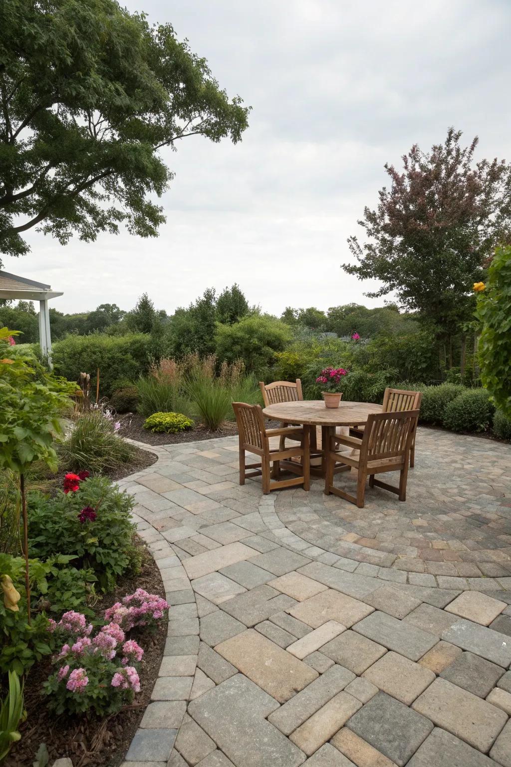 Patio pavers offer texture and style