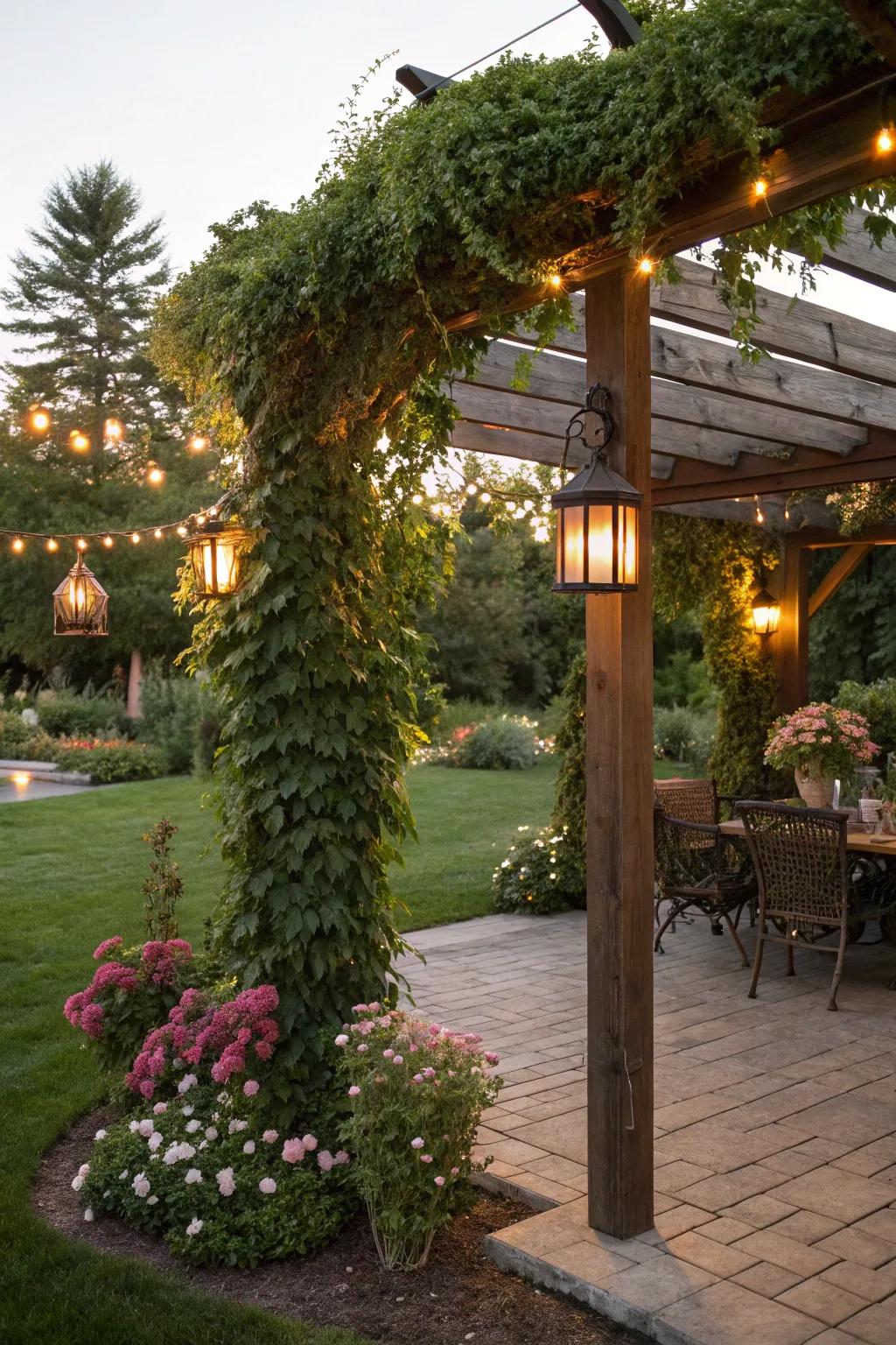 A pergola adds charm and shade to any backyard