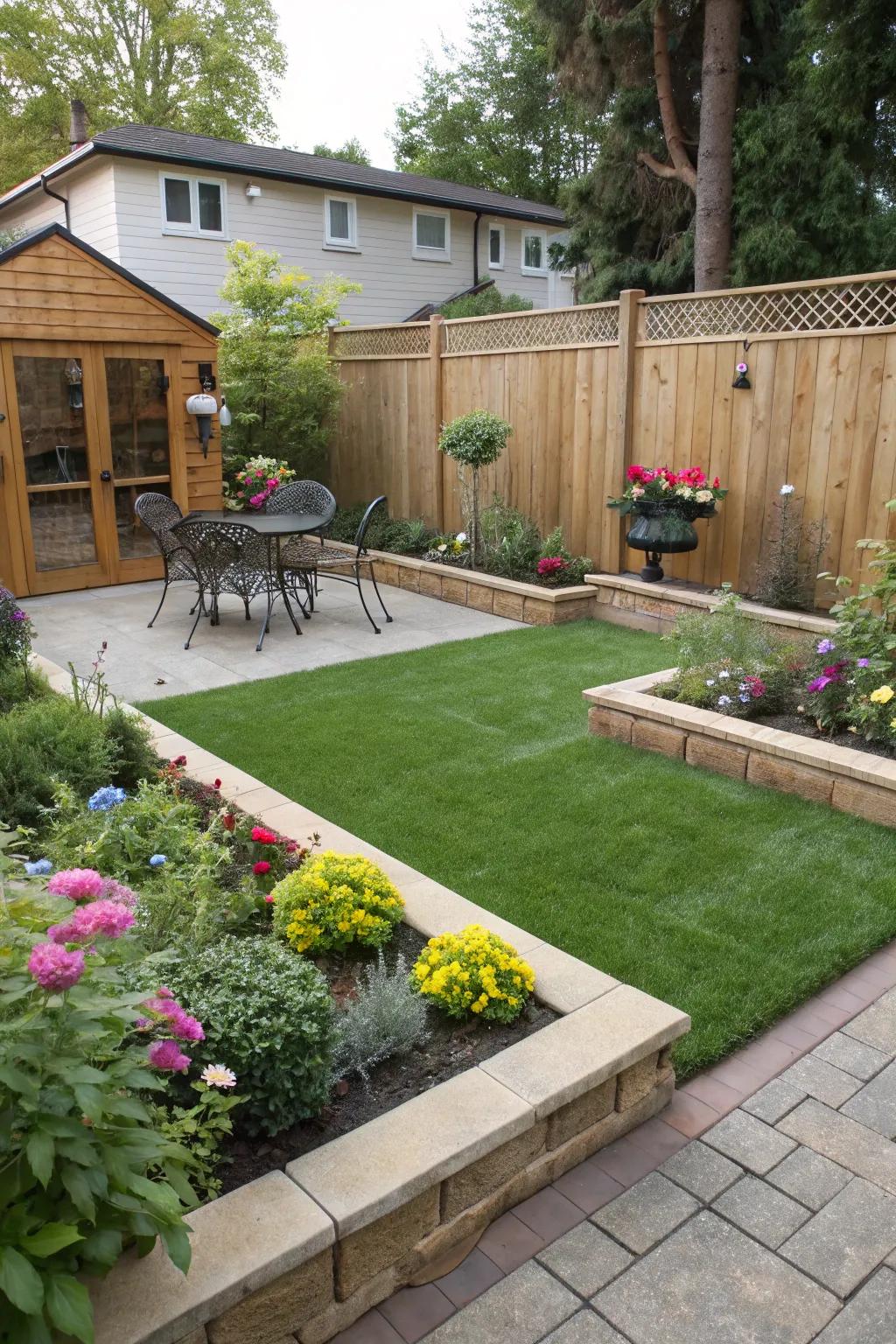 Artificial turf offers a lush, low-maintenance lawn