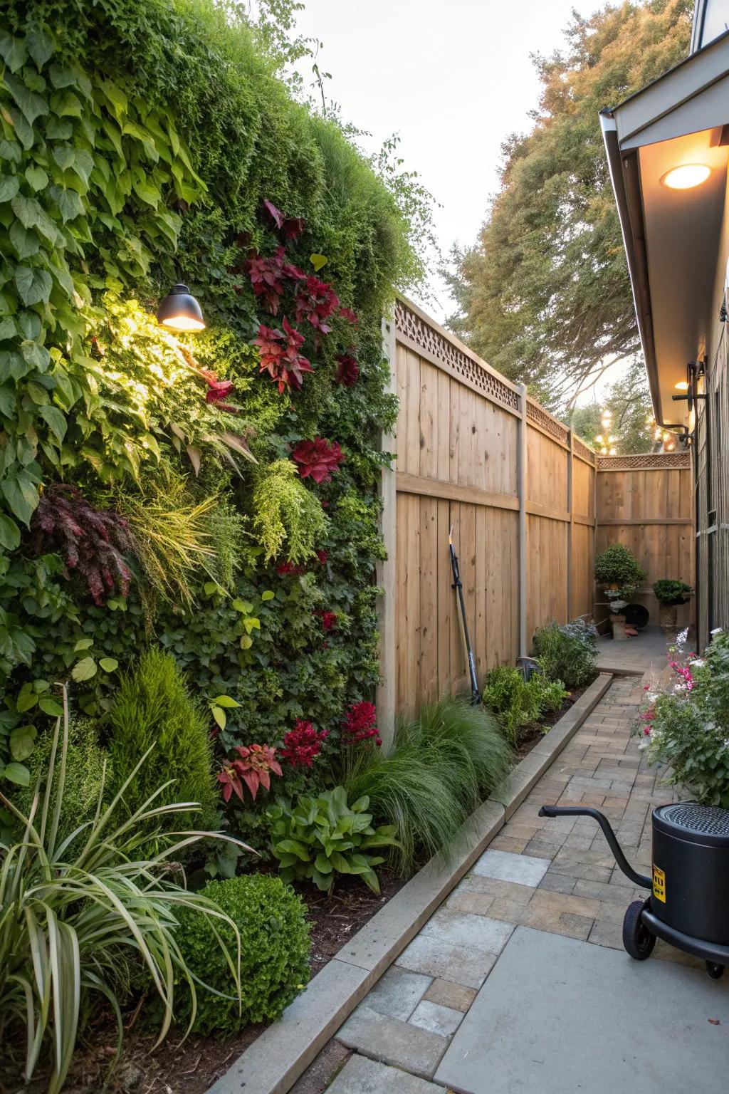 Vertical gardens maximize space and add greenery