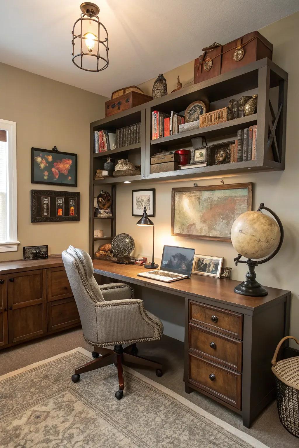Personal style shines through in this uniquely decorated office.