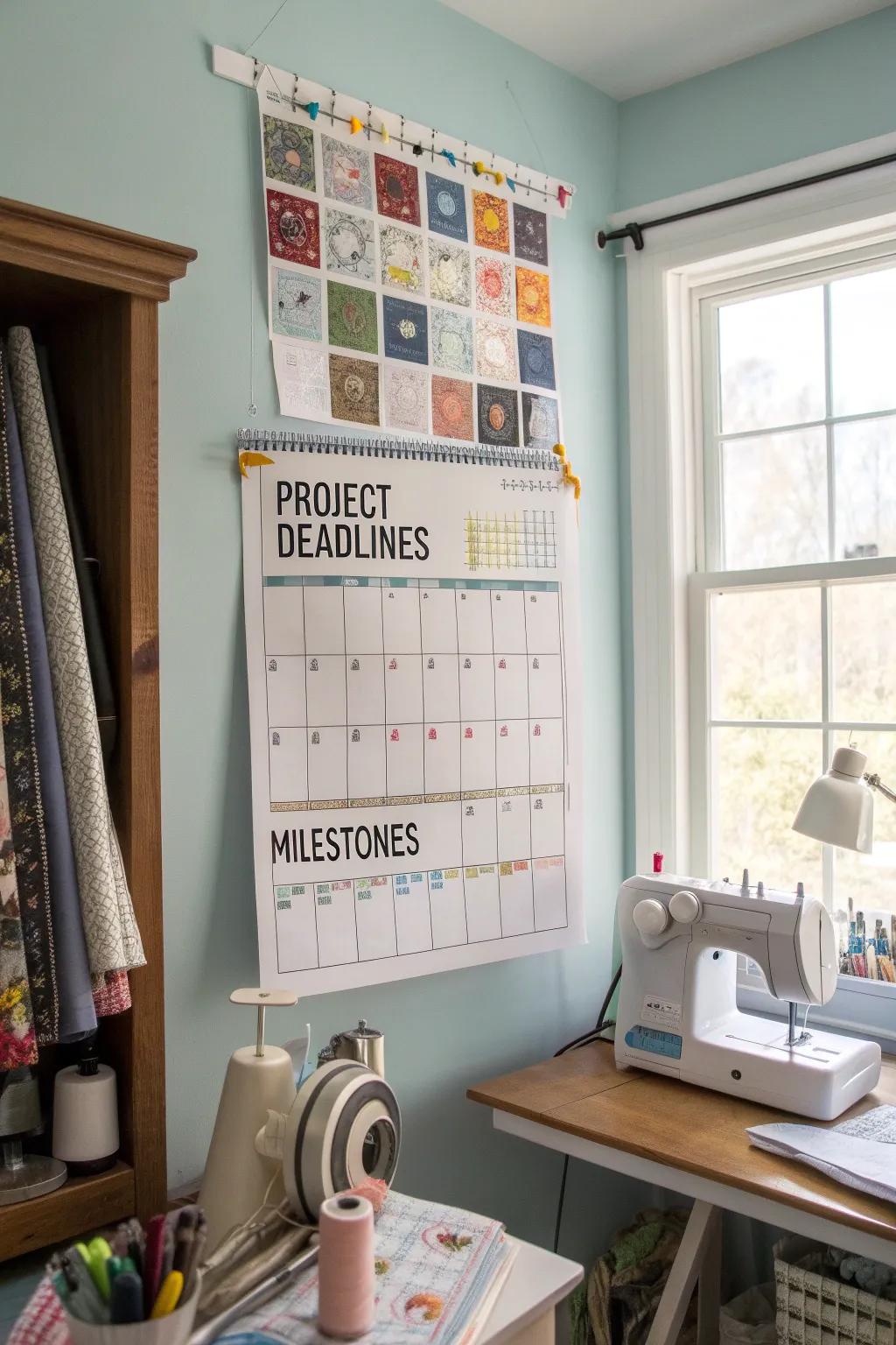 You stay on track with a wall calendar.