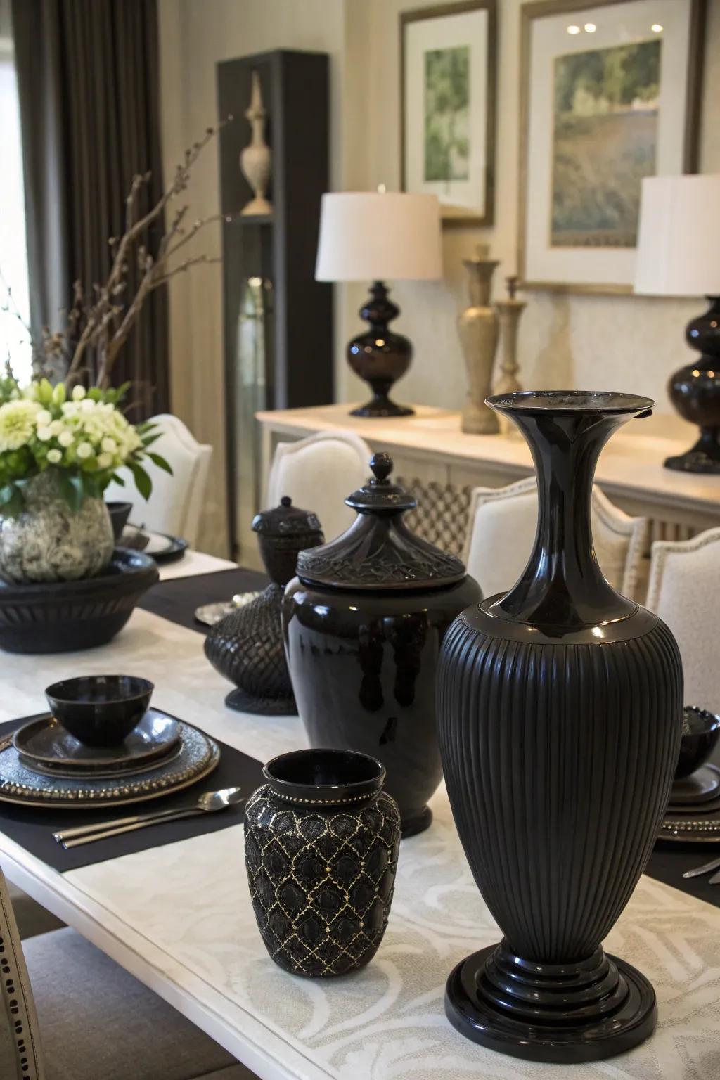 Eclectic accessories personalize the space.