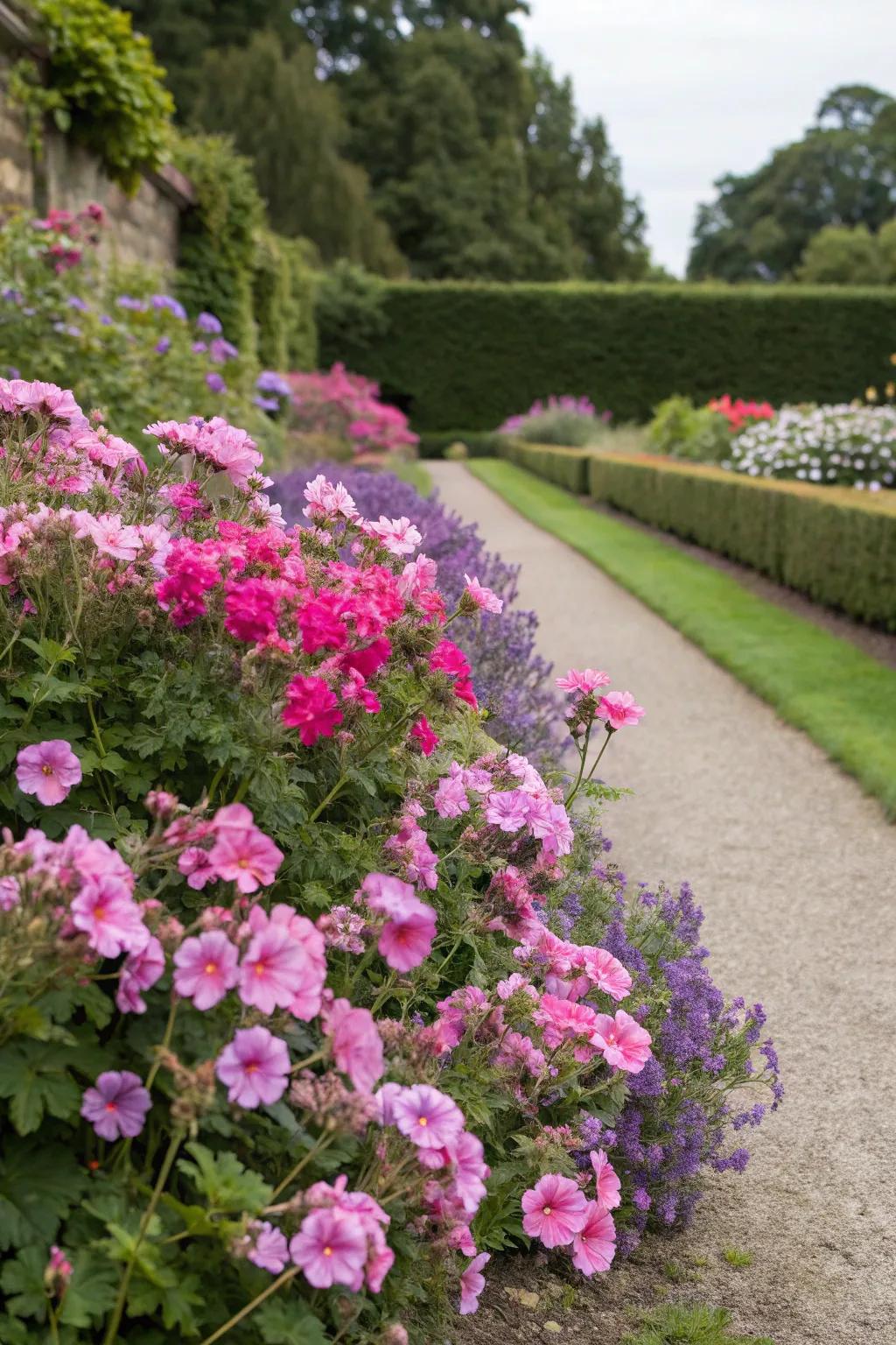 Hardy geraniums provide bright shades with little maintenance.