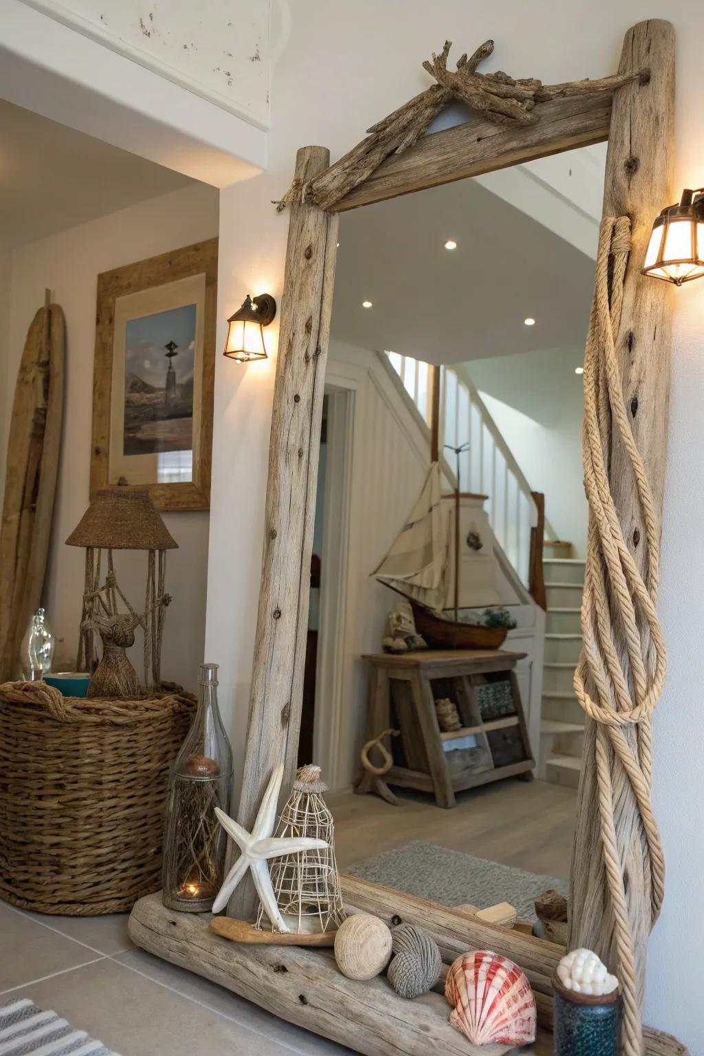 Driftwood crafts bring a touch of the coast to your home.