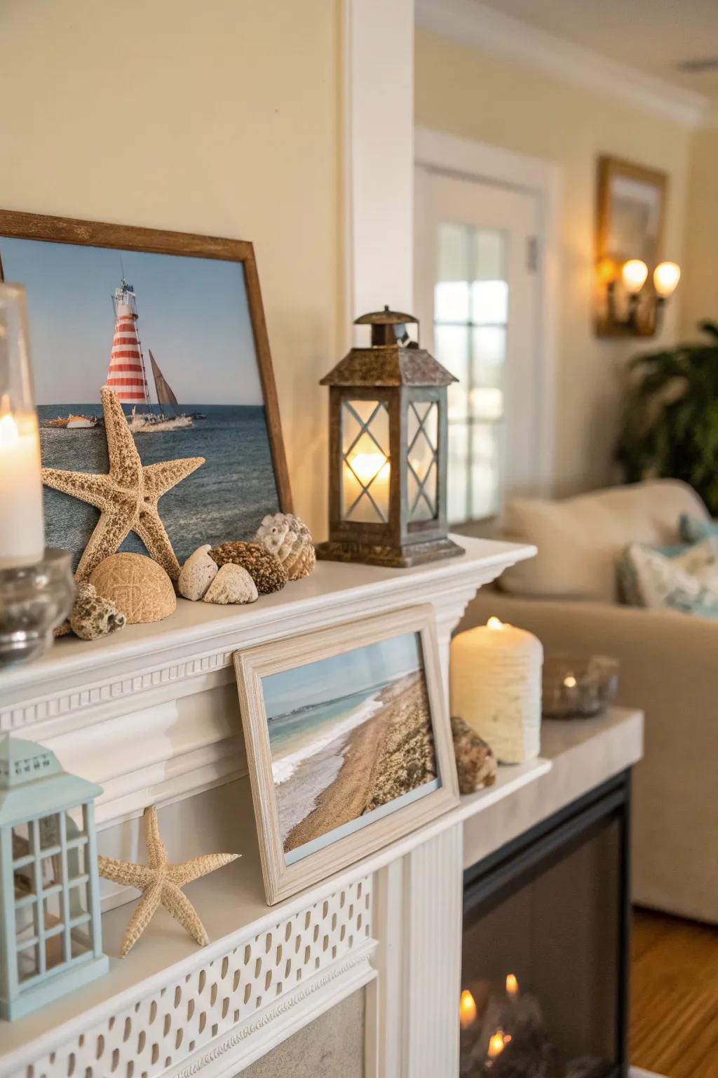 Personal mementos introduce a special and personal hint to your mantel.