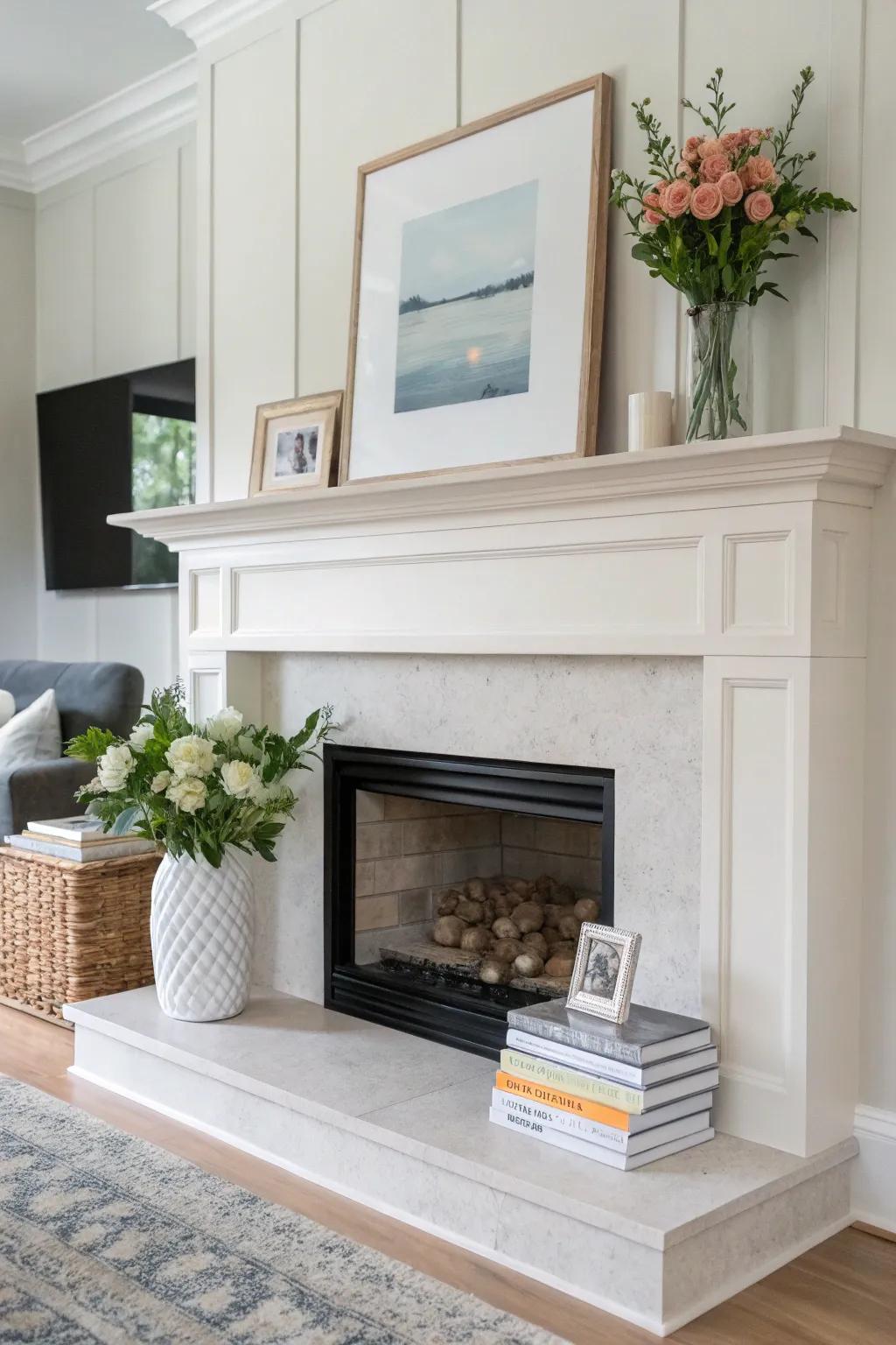 A minimalist approach can render your mantel strikingly elegant.