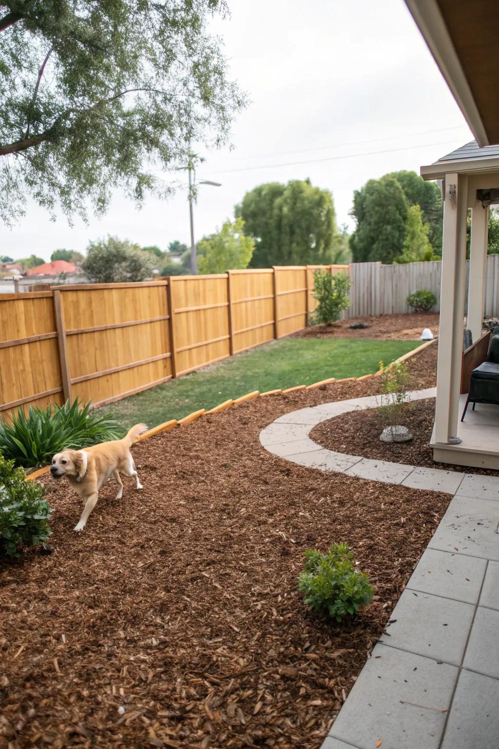 No-grass areas can be practical and easy to maintain.