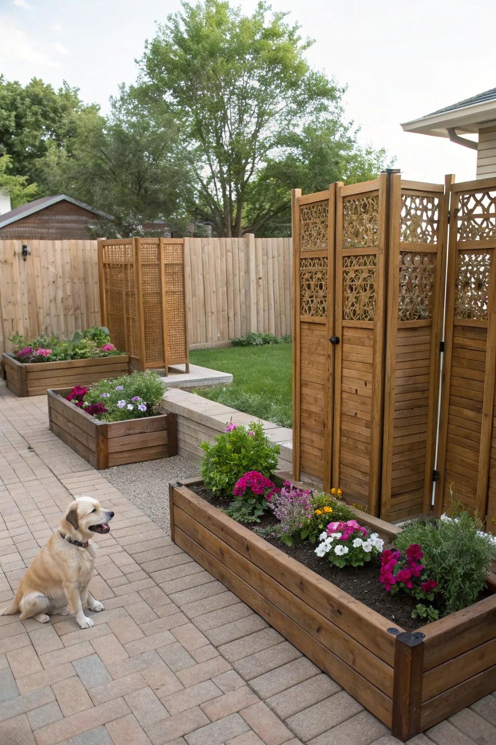 Garden barriers protect plants and add visual interest.