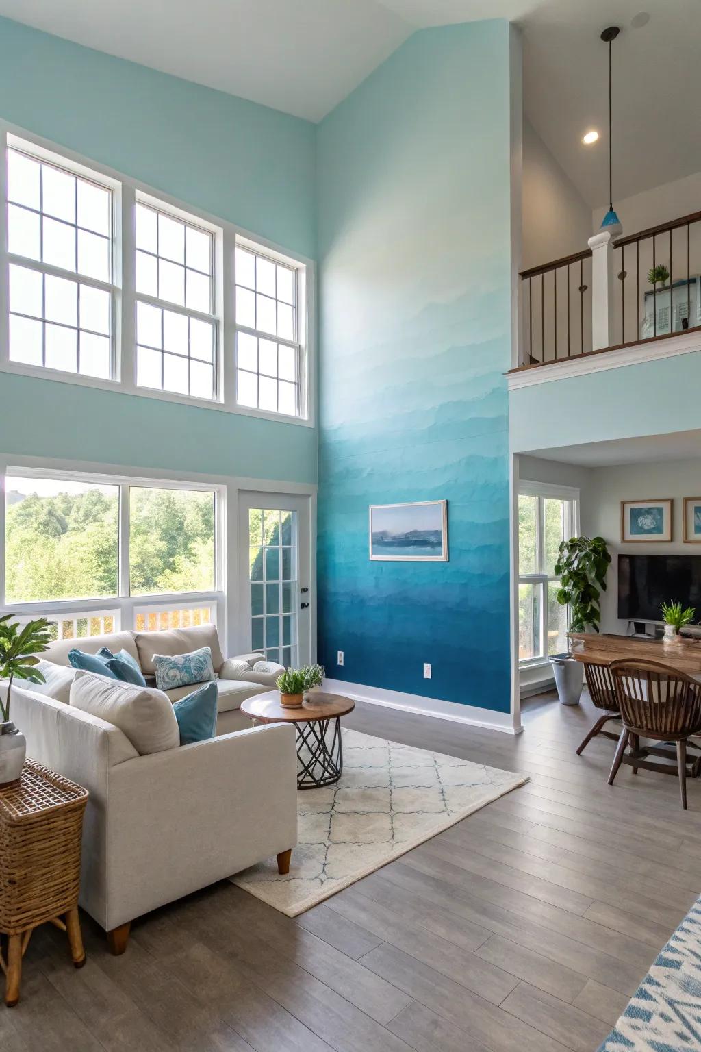 Layered colors add depth and dimension to the room.