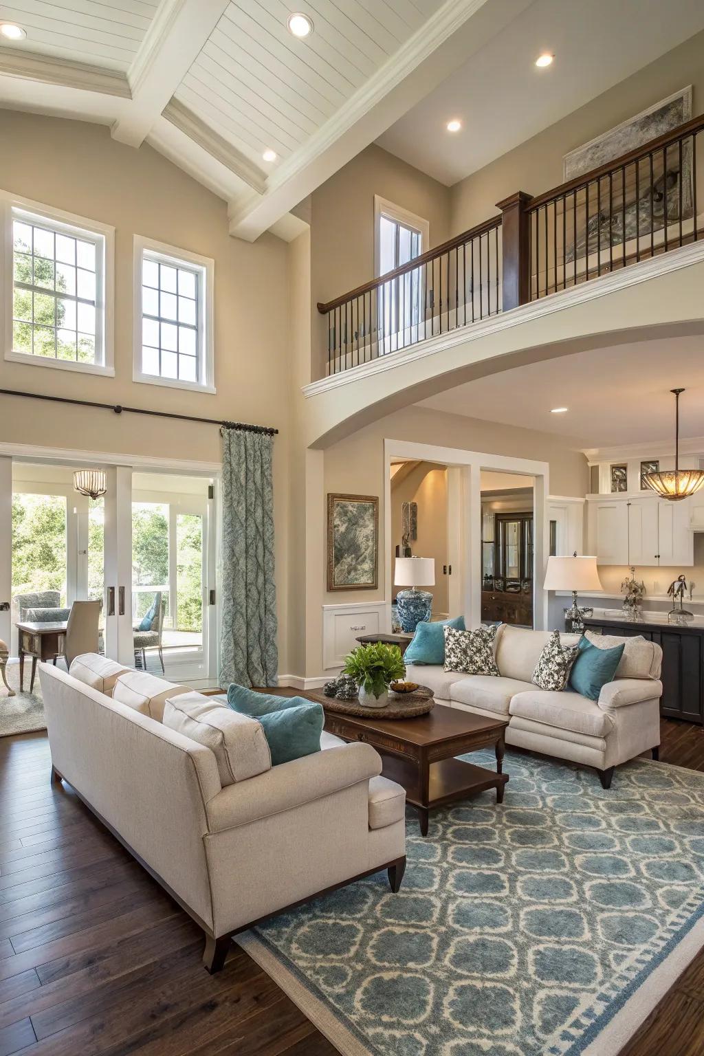 Shared colors create seamless transitions between rooms.