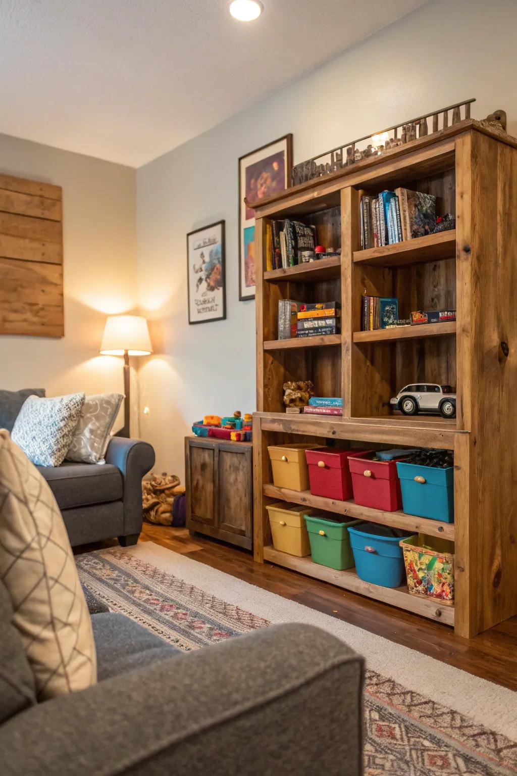 Old furniture gives storage.