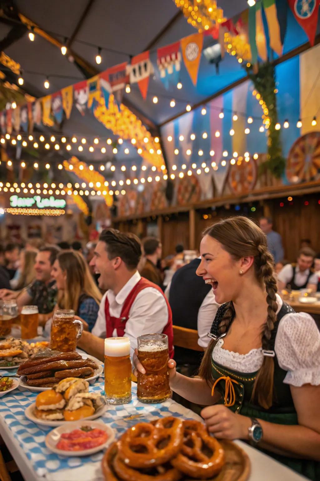 Oktoberfest-themed birthday celebration.