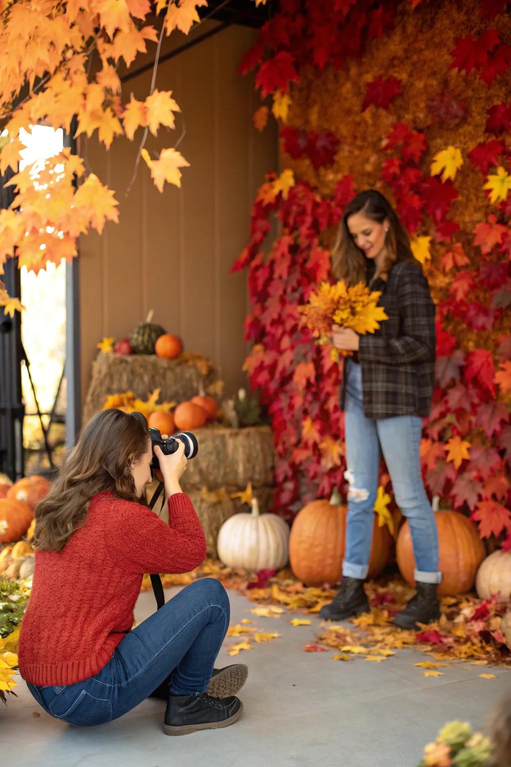 Fall-themed birthday photo shoot.