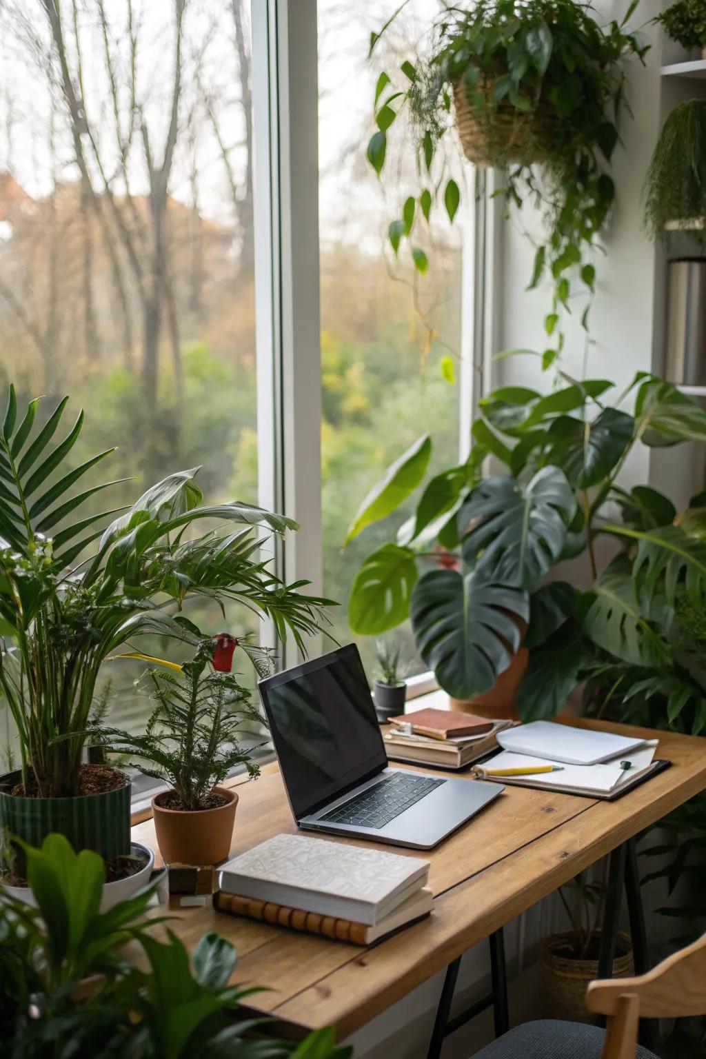 Plants refresh your work area with freshness and peace.