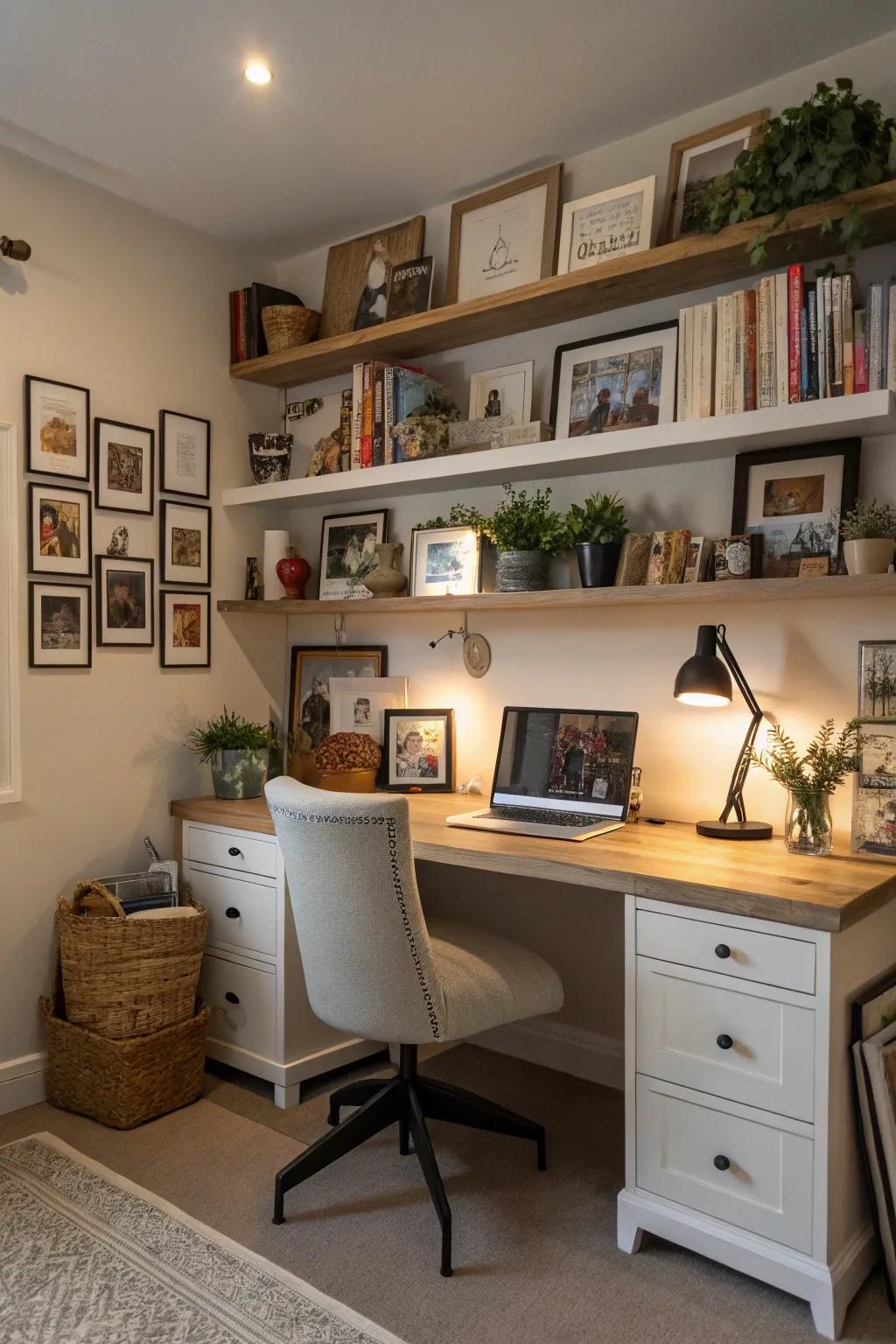 Personal touches make the area warm and inviting.