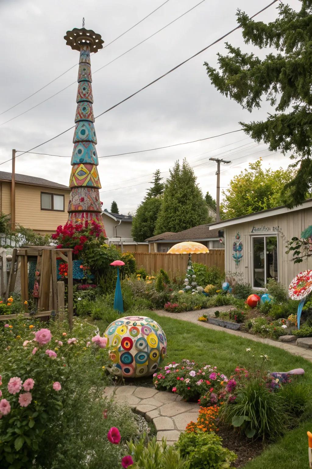 Artistic features impart distinctive charm to your backyard.