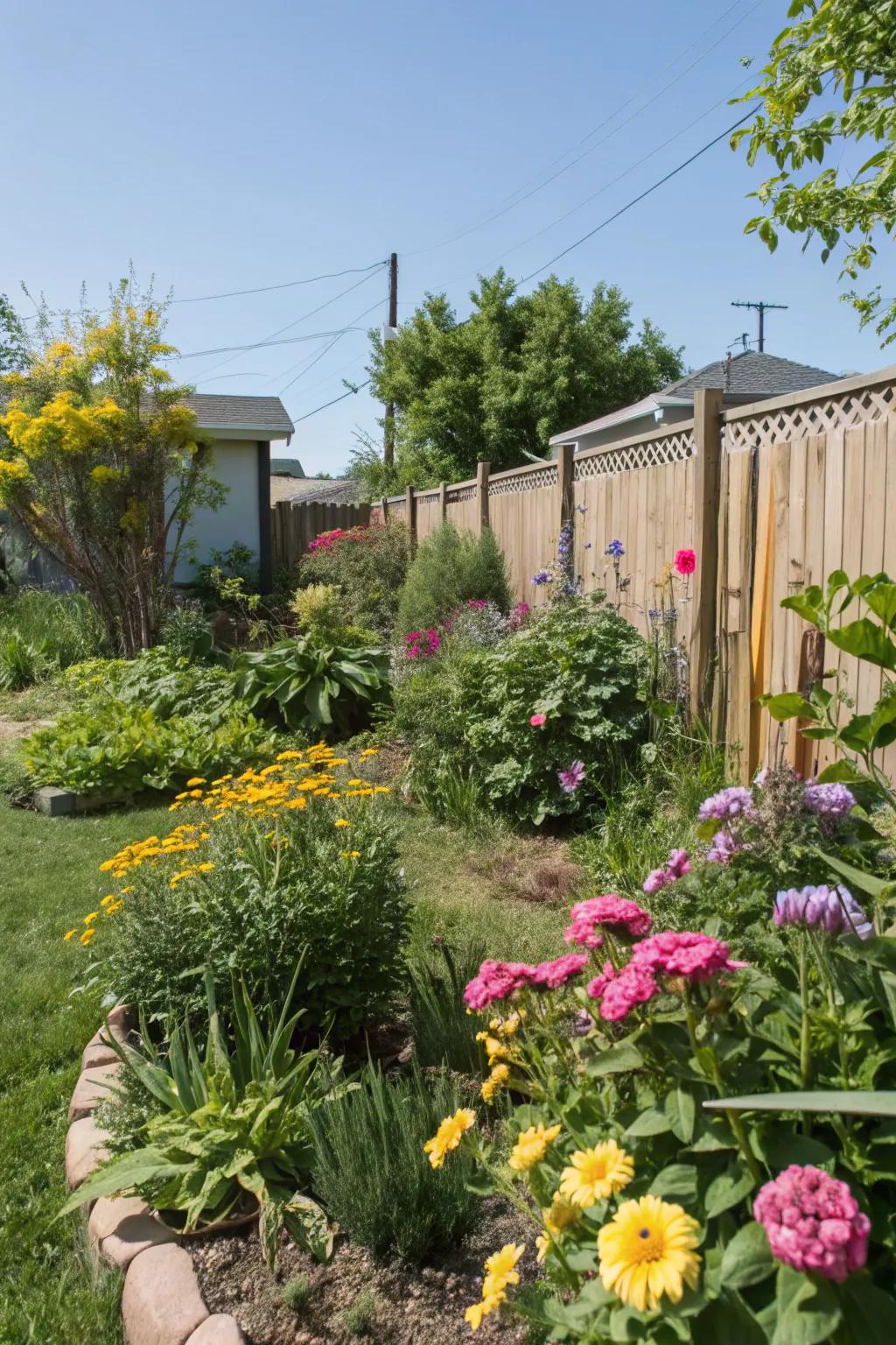 A lively garden brimming with native plants enlivens your backyard.