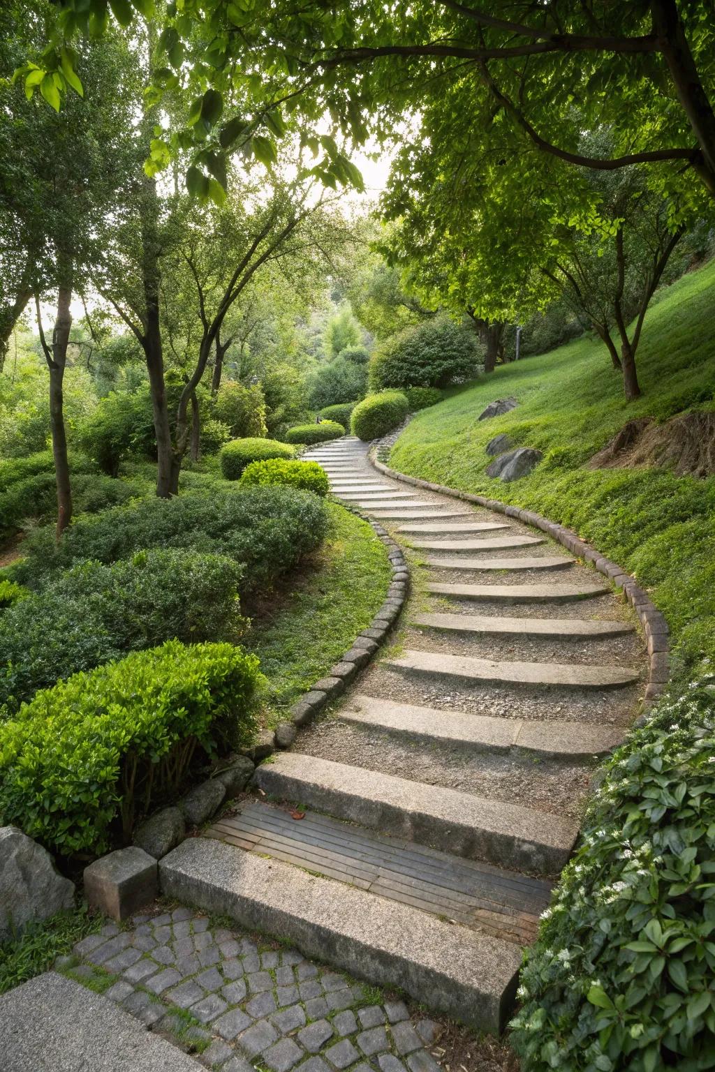 A secret garden pathway adds mystery and discovery to your backyard.