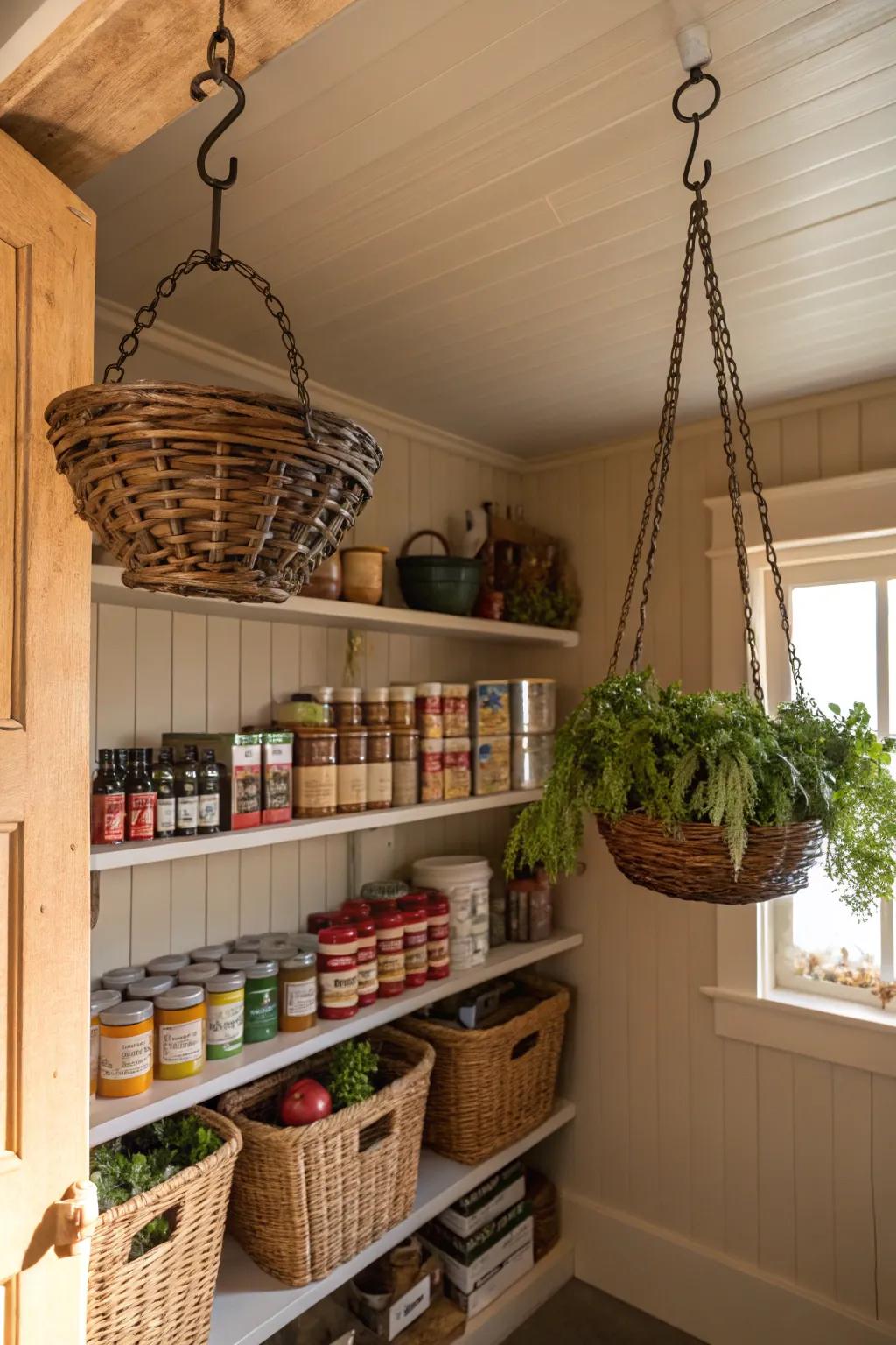 Use ceiling space to increase storage.