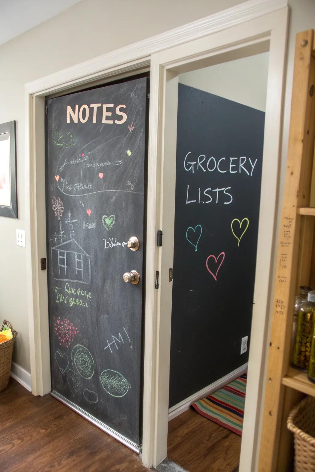 Slate paint adds function and creativity.