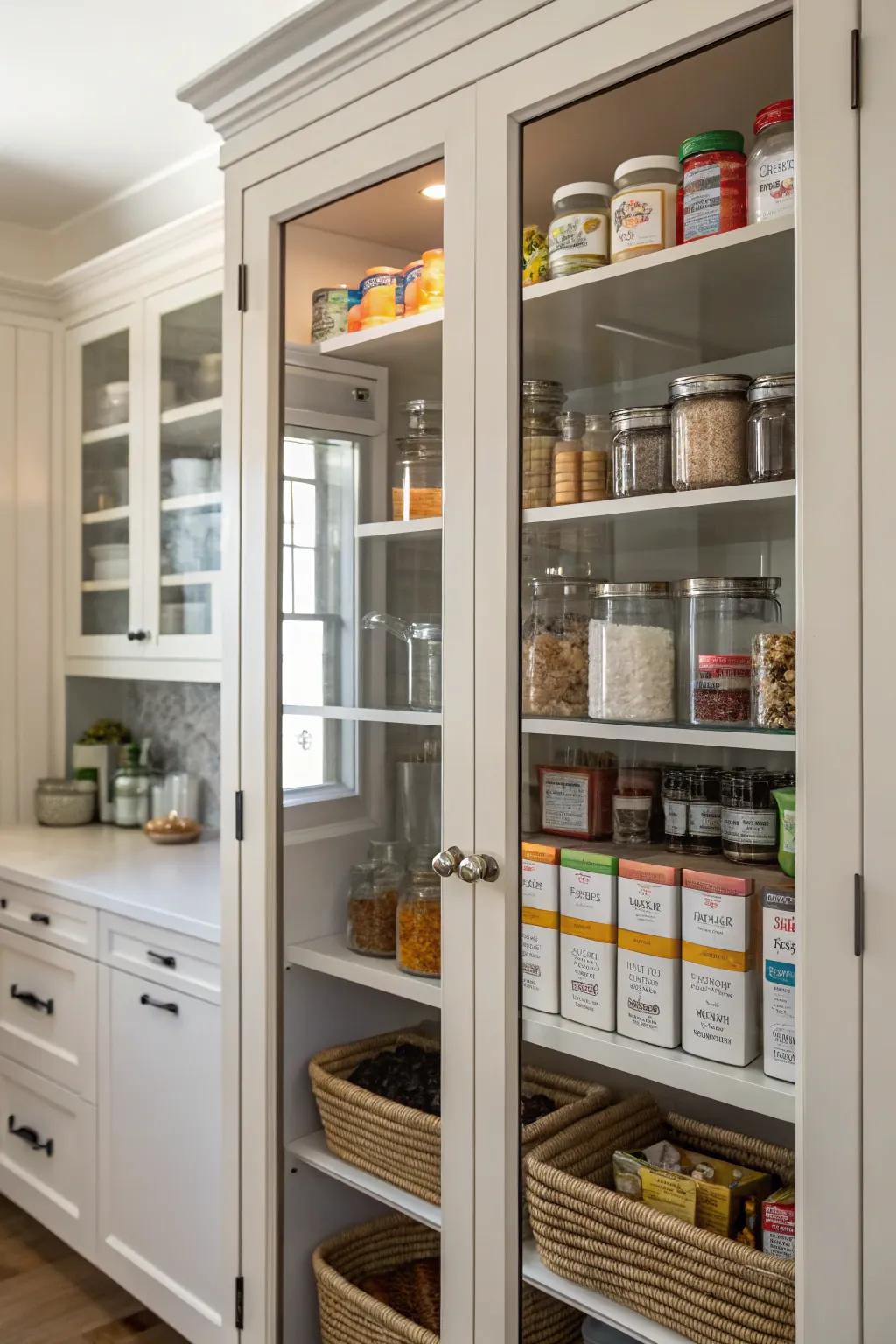 Glass panels offer modern style and visibility.