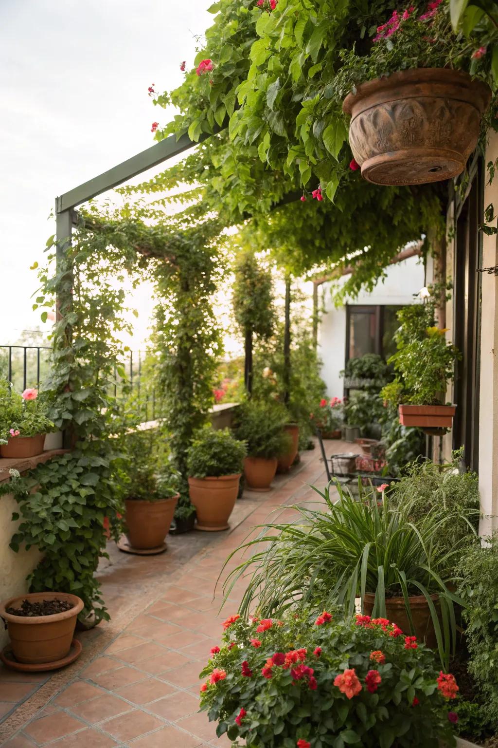 Abundant greenery gives life to any patio, resulting in a tranquil environment.