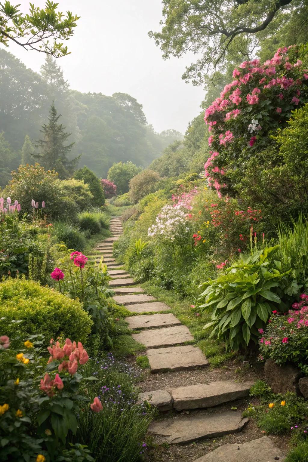 A delightful garden path adds a whimsical element to your outdoor area.