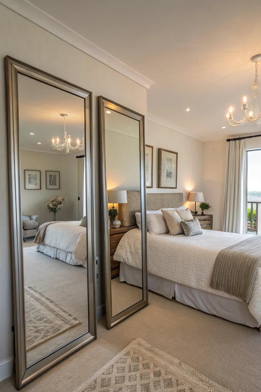 Reflectors amplify light and give the illusion of increased space.