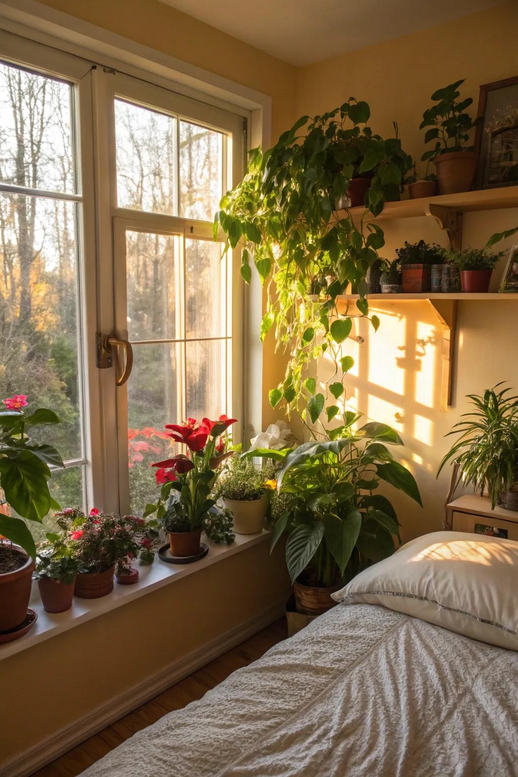 Indoor plants introduce a hint of nature and peace.