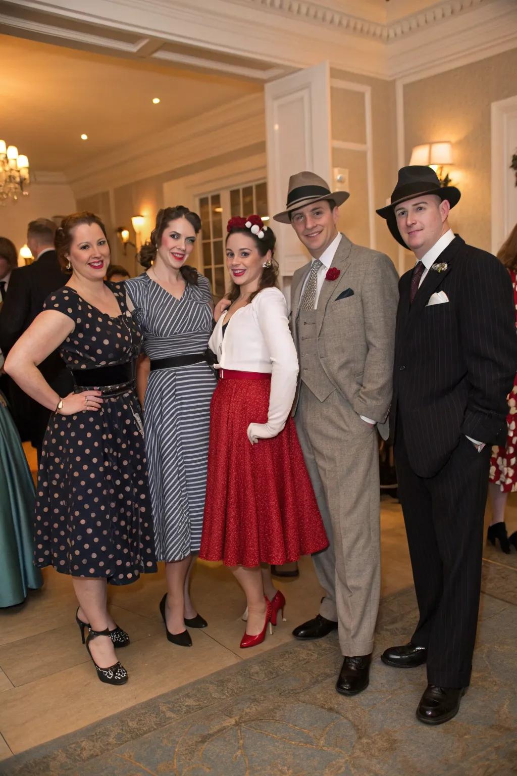 Encourage your guests to sport their best 1940s outfits for an undeniably authentic experience.