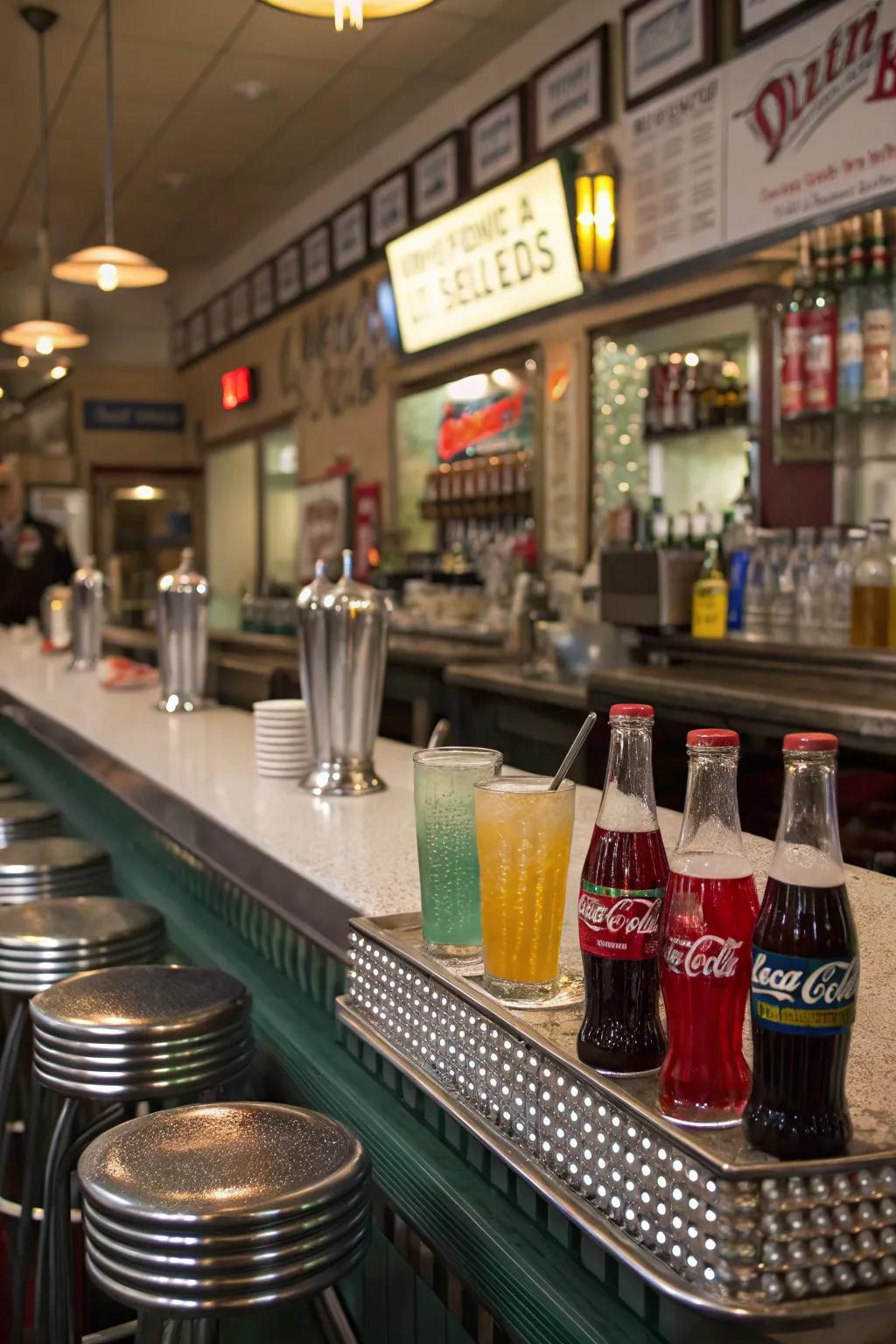 Inject a lighthearted and fizzy touch with a quintessential soda shop experience.