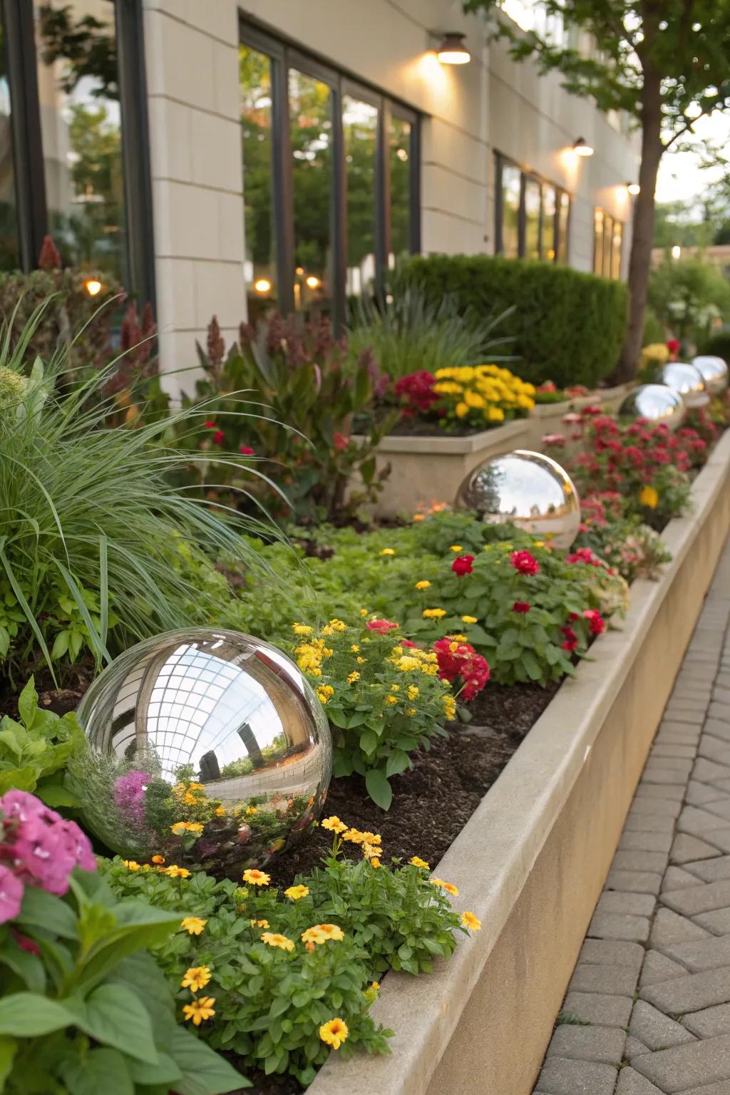 Reflective surfaces create an illusion of space and light.