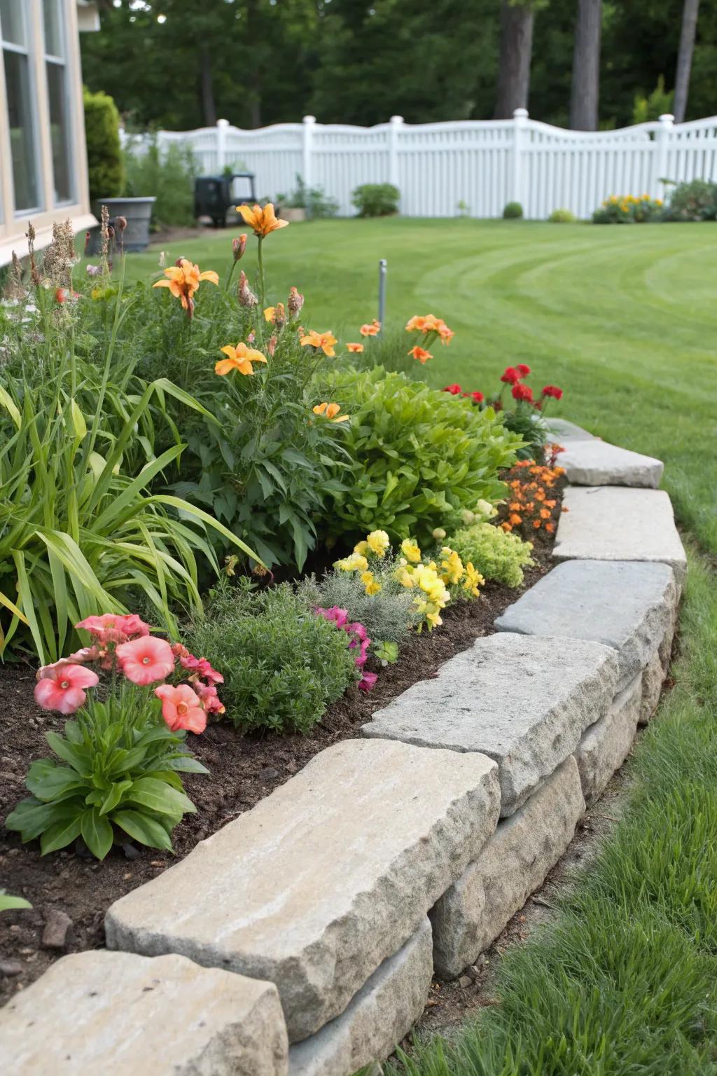 Quality edging maintains a neat and defined garden space.