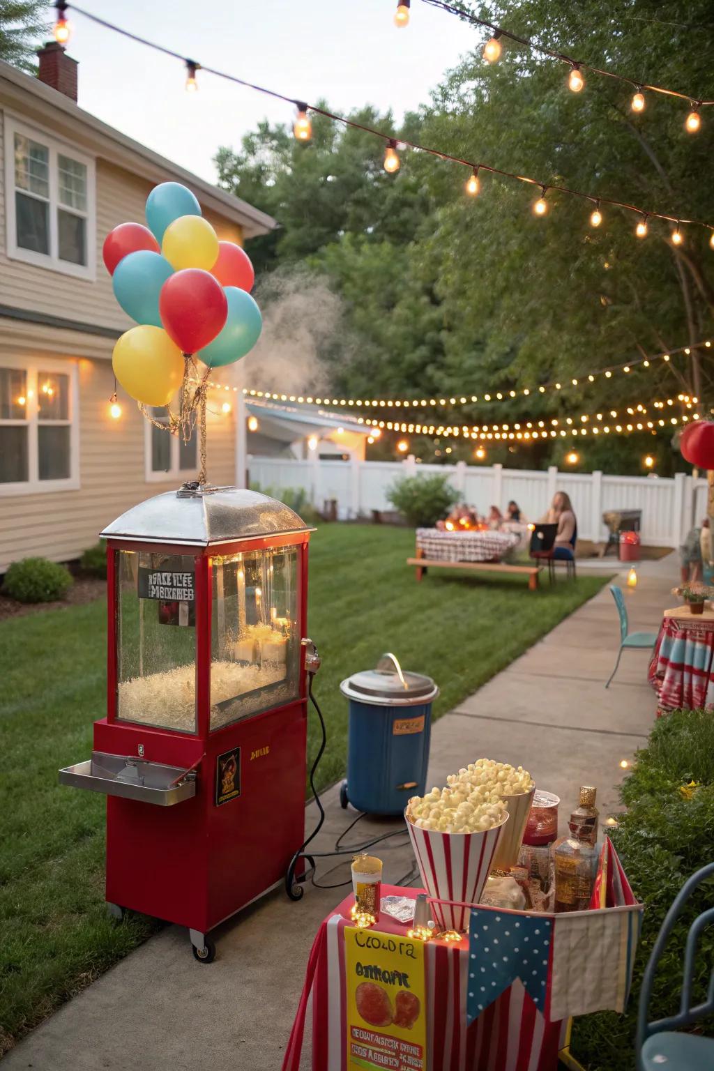 A fun-filled fun fair arrangement in the yard with games and treats.