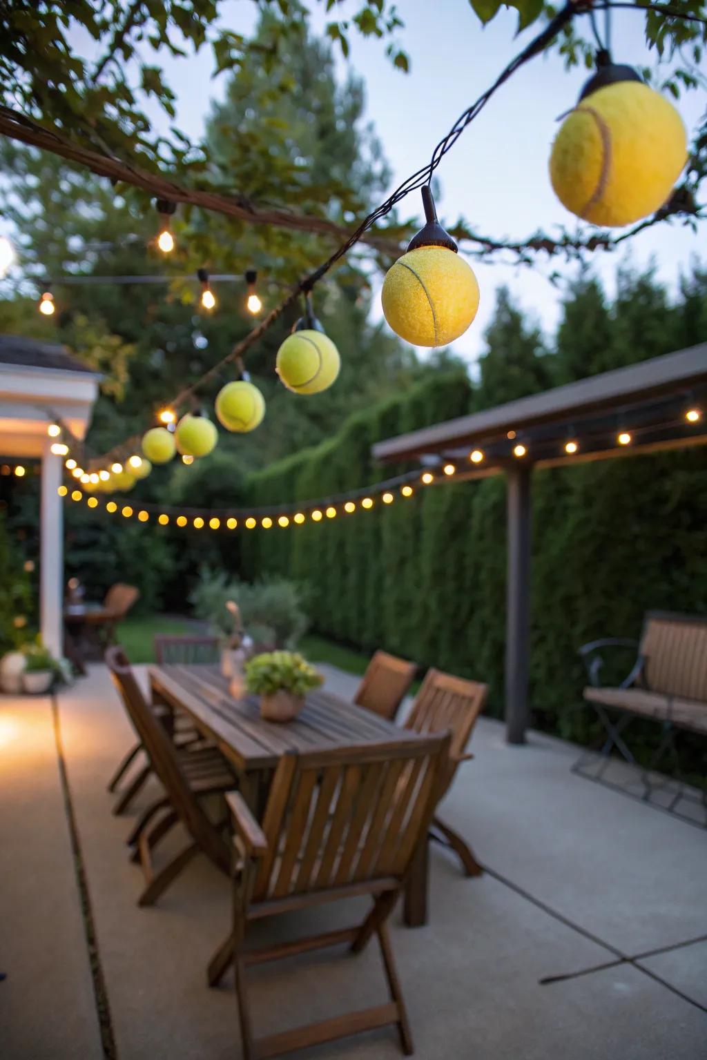Tennis ball lights add magic to outdoor spaces.