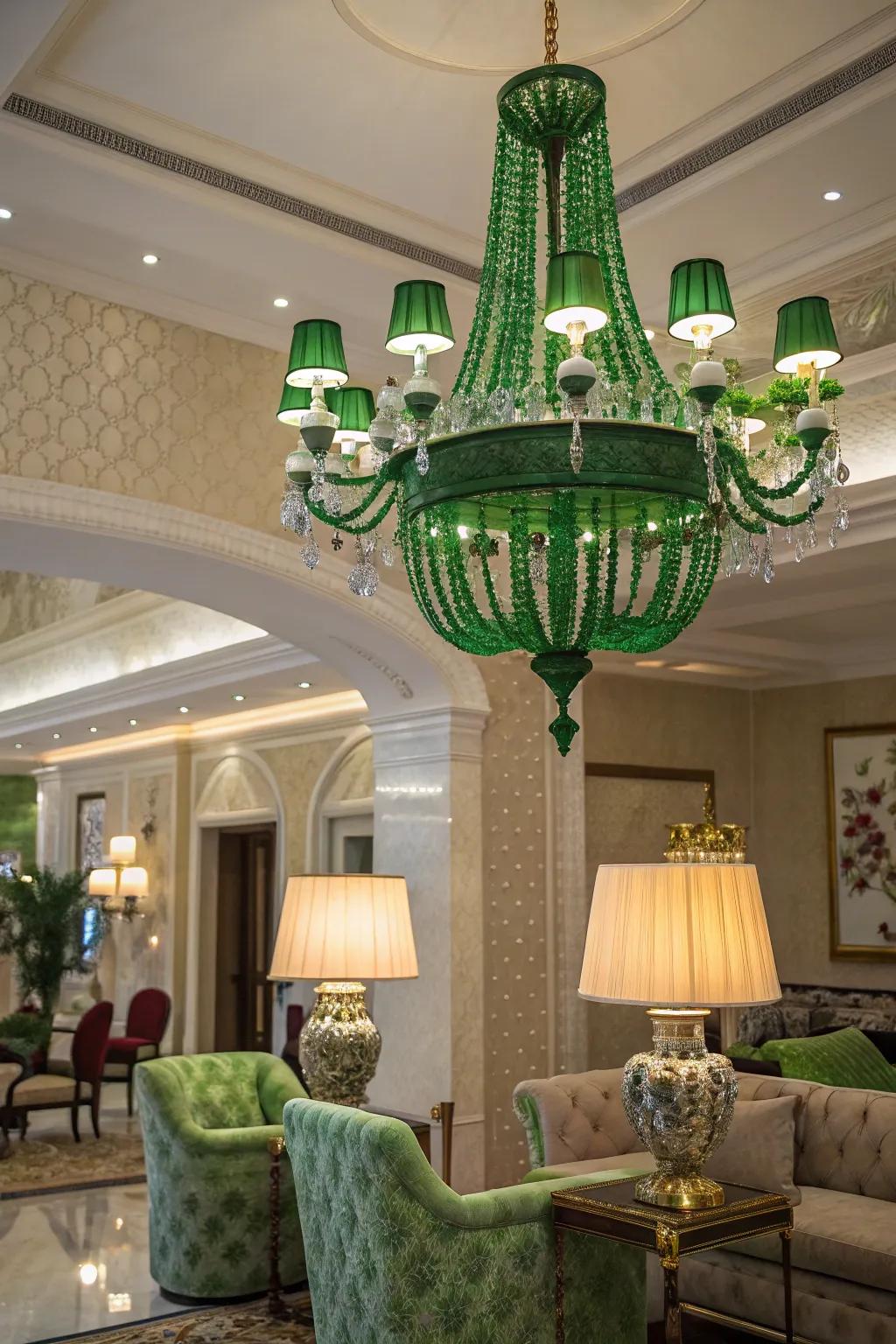 Subtle green lighting details can truly accentuate the décor and mood of your room.