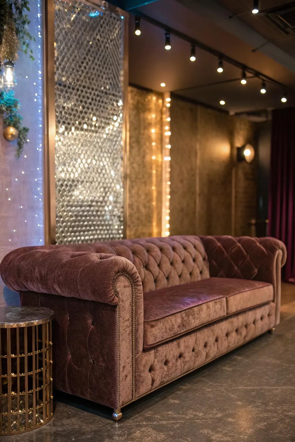 Surprising textures like velvet add sophistication to boho decor.