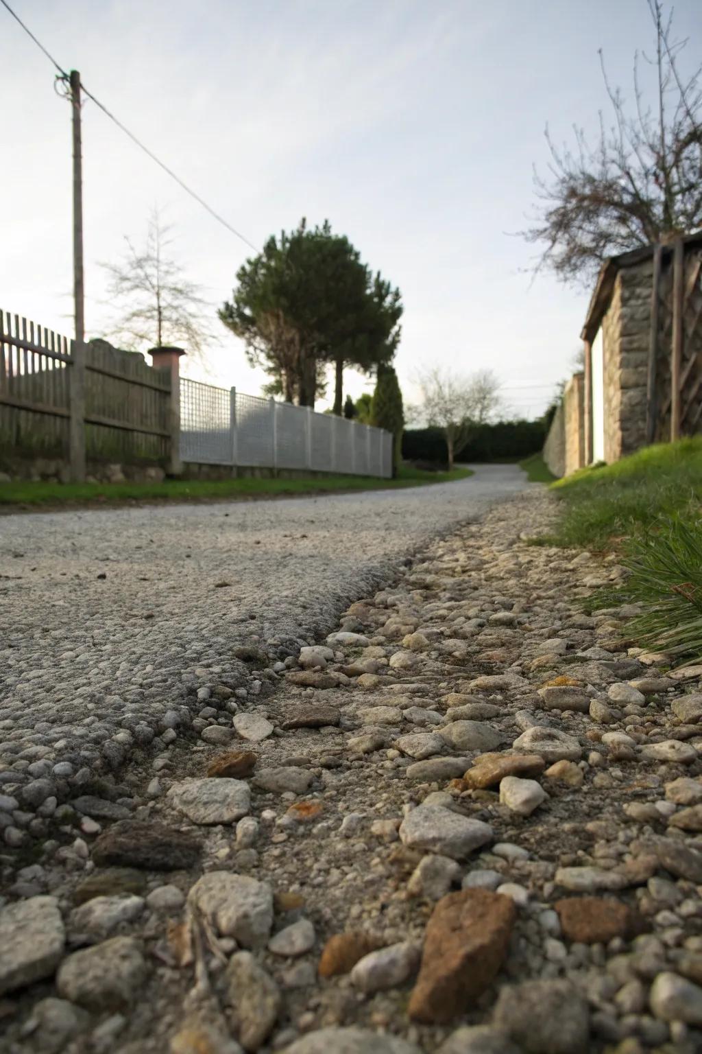 Natural surfaces generate a warm and pleasant driveway appeal.