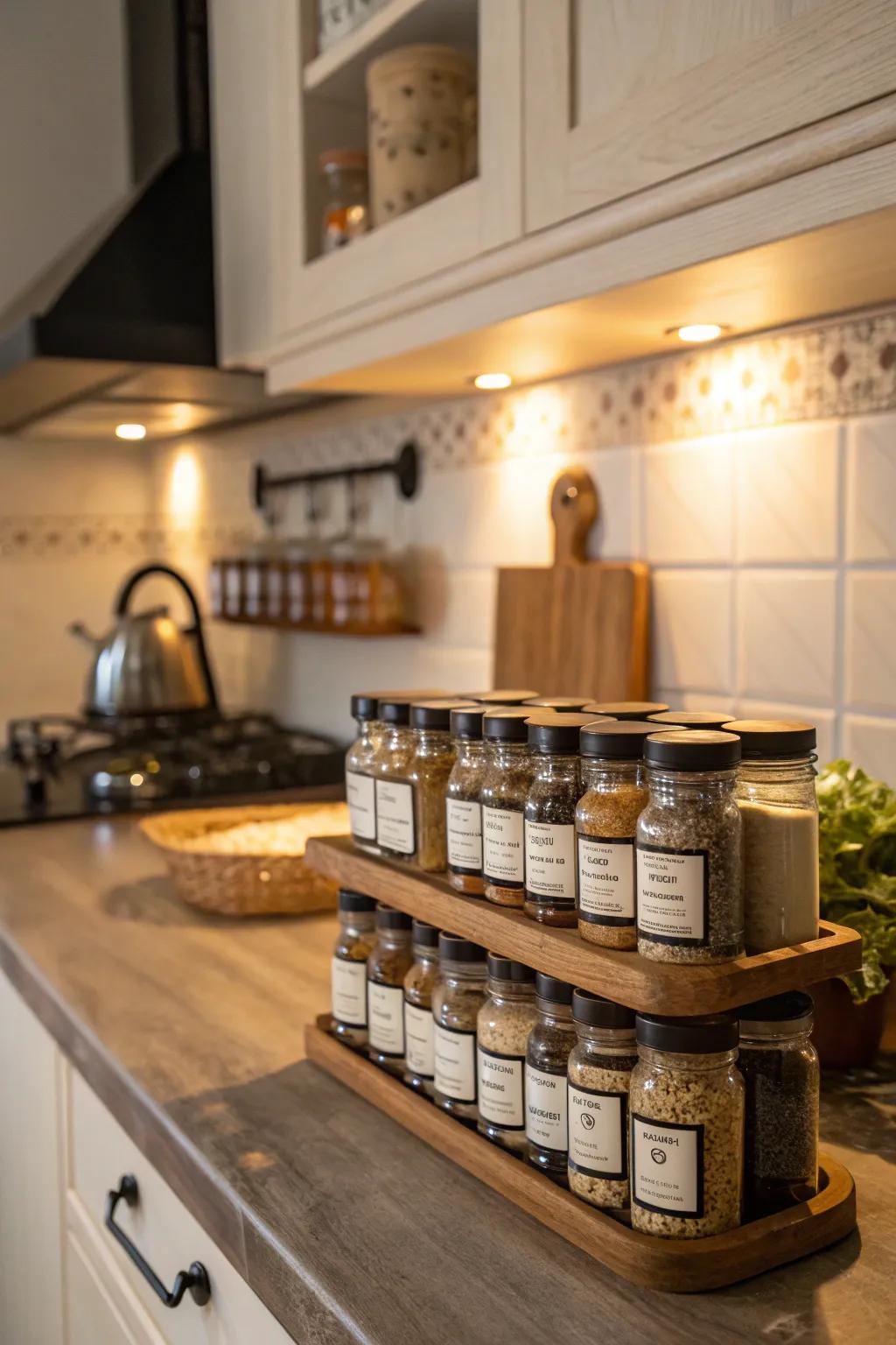 Gourmet spice blends ready to enhance meals.