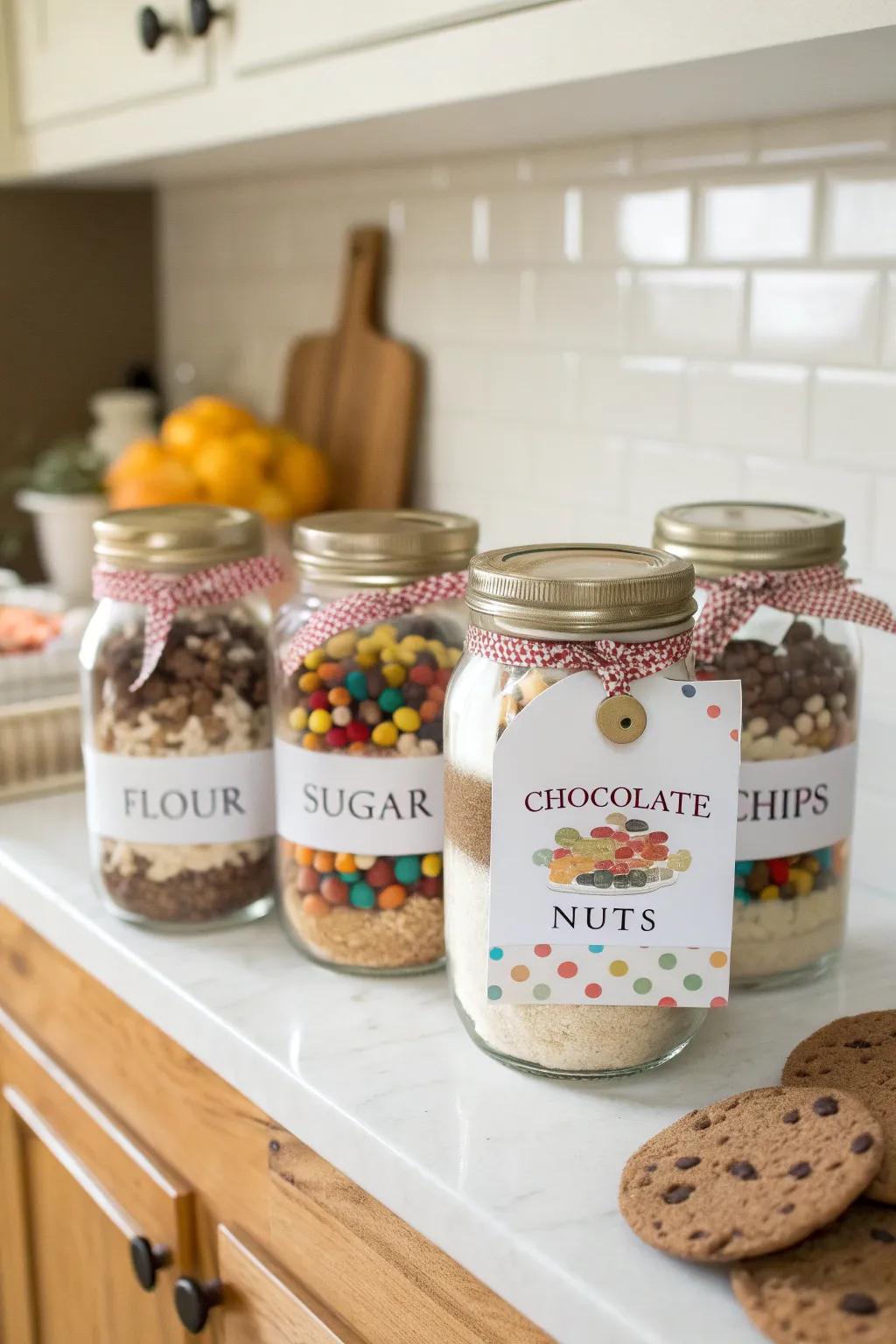 Layered biscuit ingredients ready for baking.