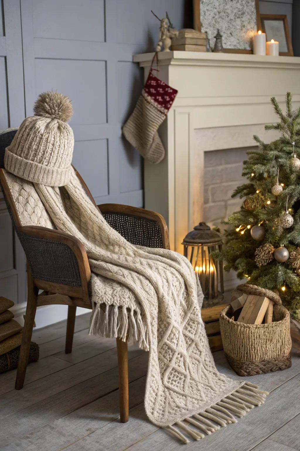 Hand-knitted warm accessories.