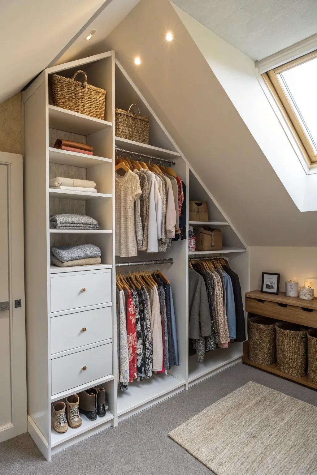 Double storage capacity with a corner closet.