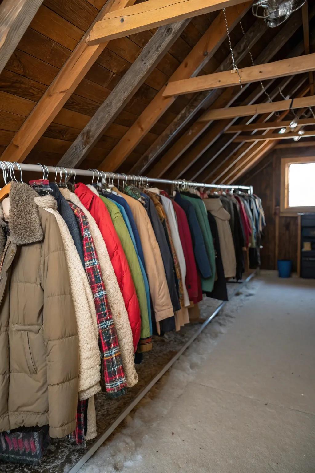 Maximize vertical space with floating hangers.