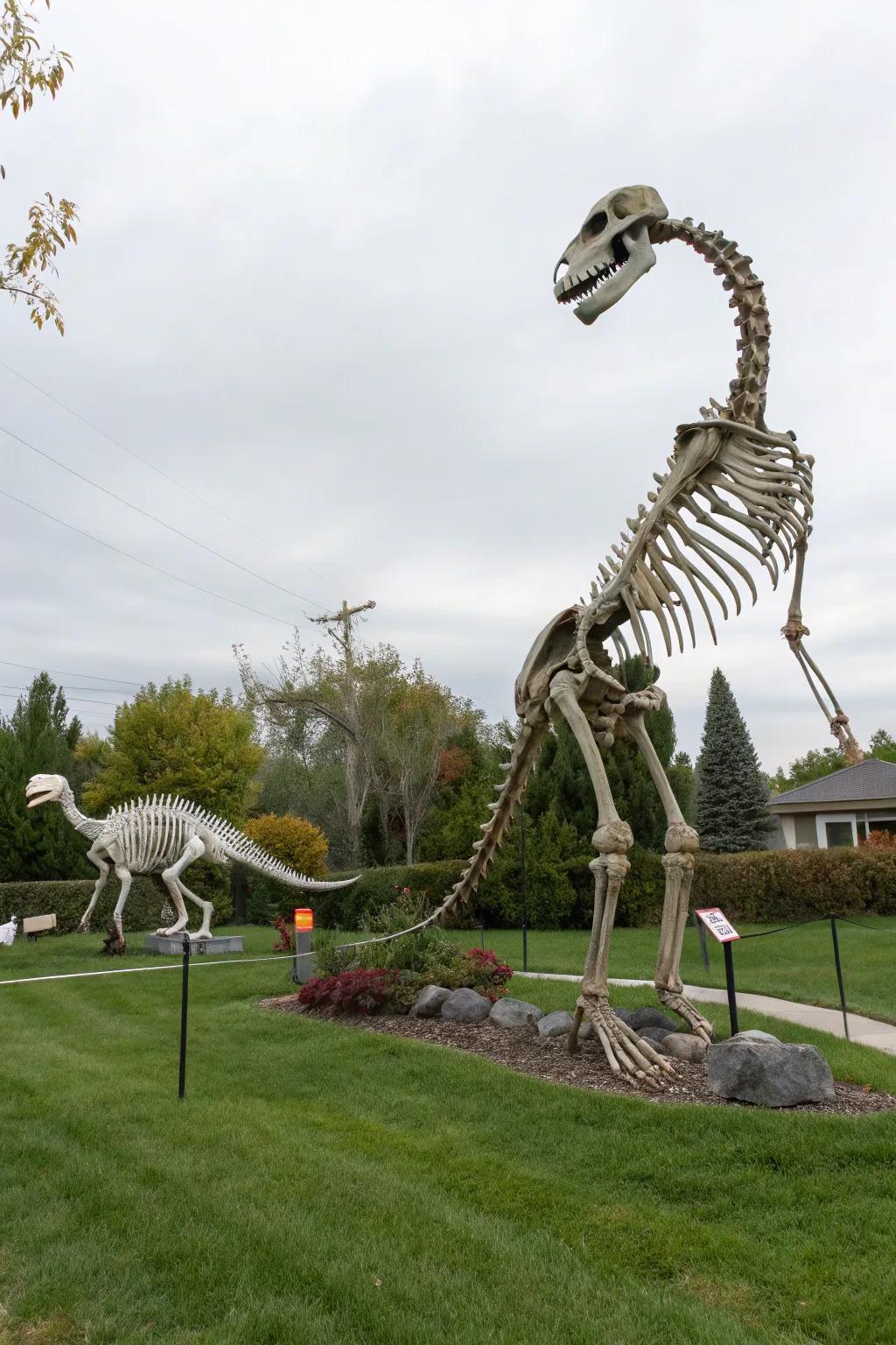 A prehistoric twist featuring a dinosaur skeleton colleague.