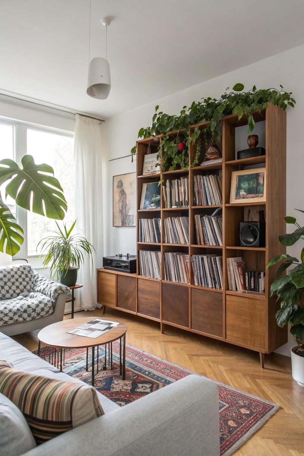 A modern shelving setup that <a href=